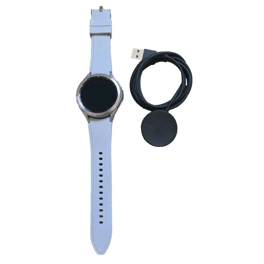 Samsung Galaxy 4 Classic Watch 46mm GPS Stainless Steel Case Gray Band Android